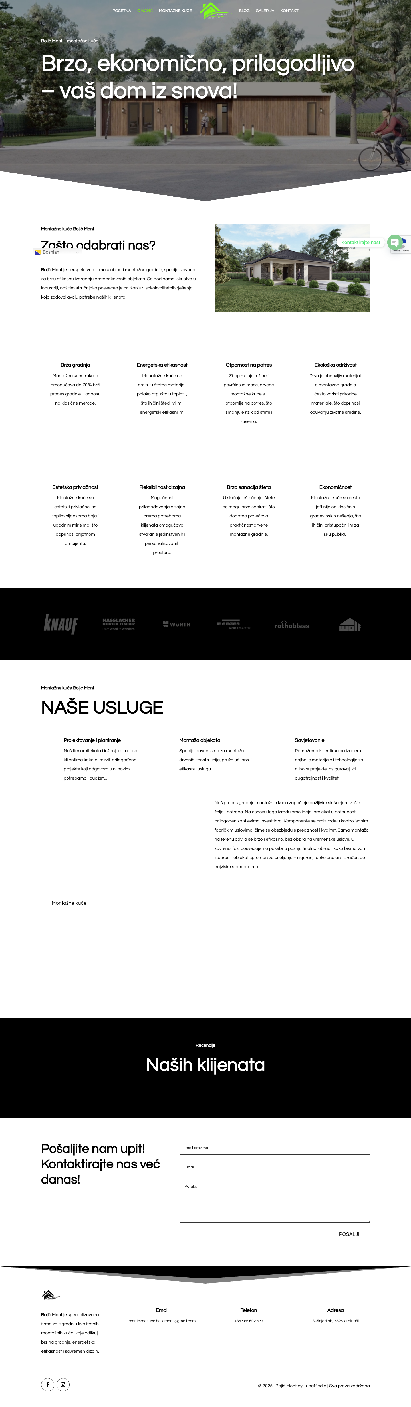 Montažne kuće "BOJIĆ MONT" - projekti
