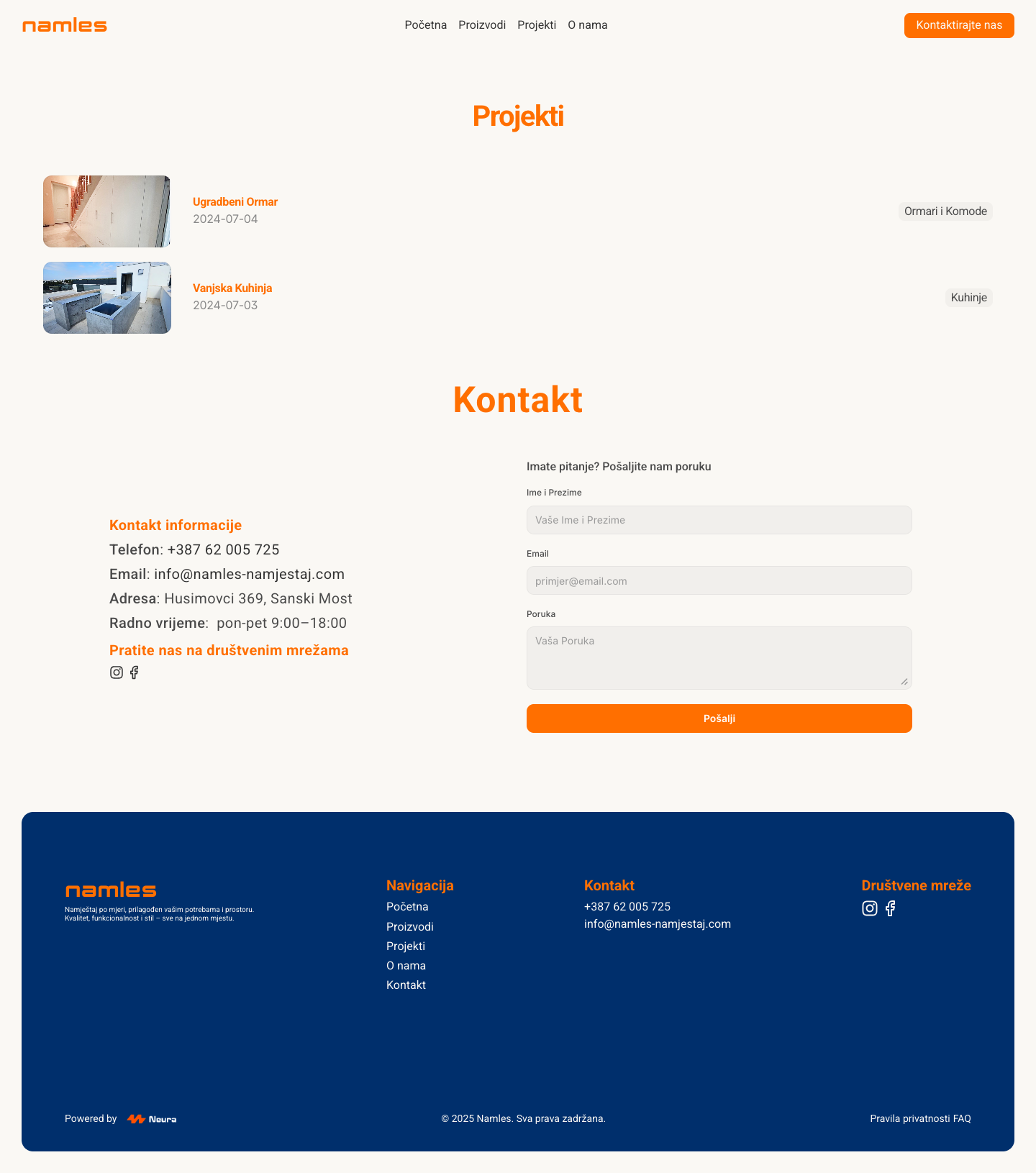 NAMLES - izrada kuhinjskog i ostalog naještaja - projekti