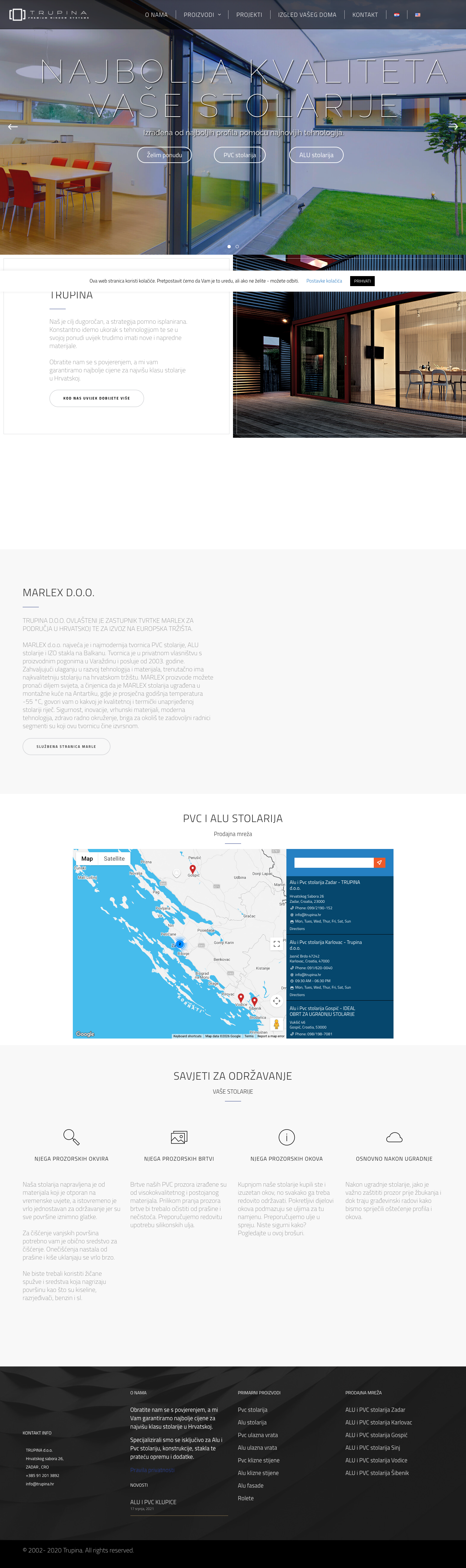 Marlex Pvc i Alu stolarija Zadar - Trupina d.o.o. - projekti