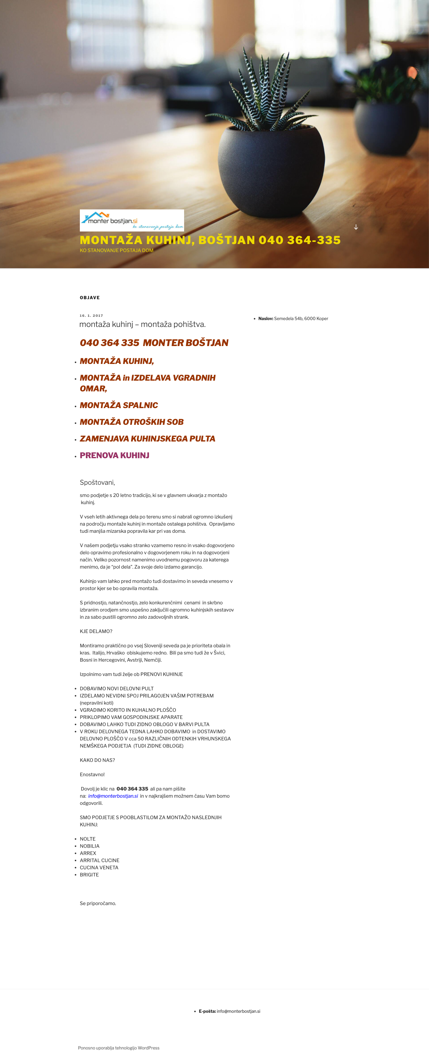 Monter Bostjan Montaža Kuhinj - projekti