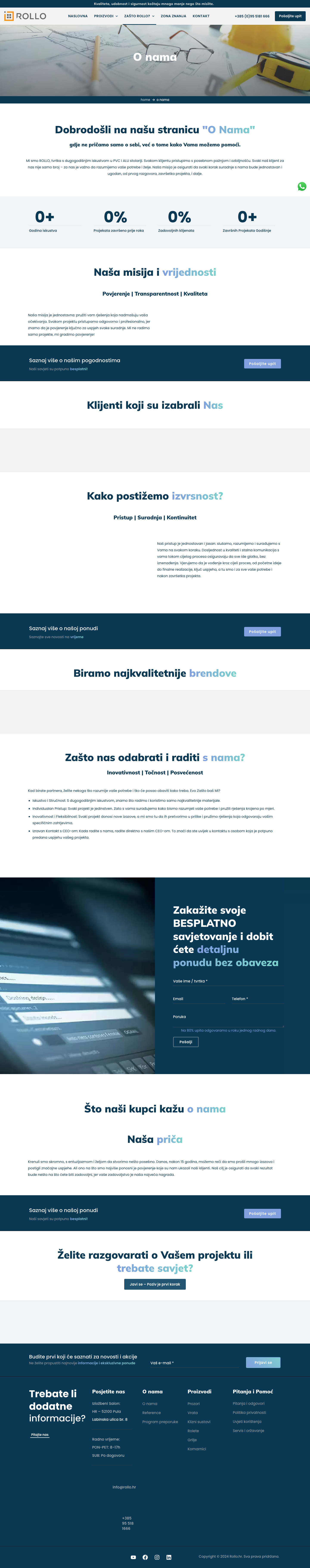 ROLLO | PVC i ALU stolarija, Pula - projekti