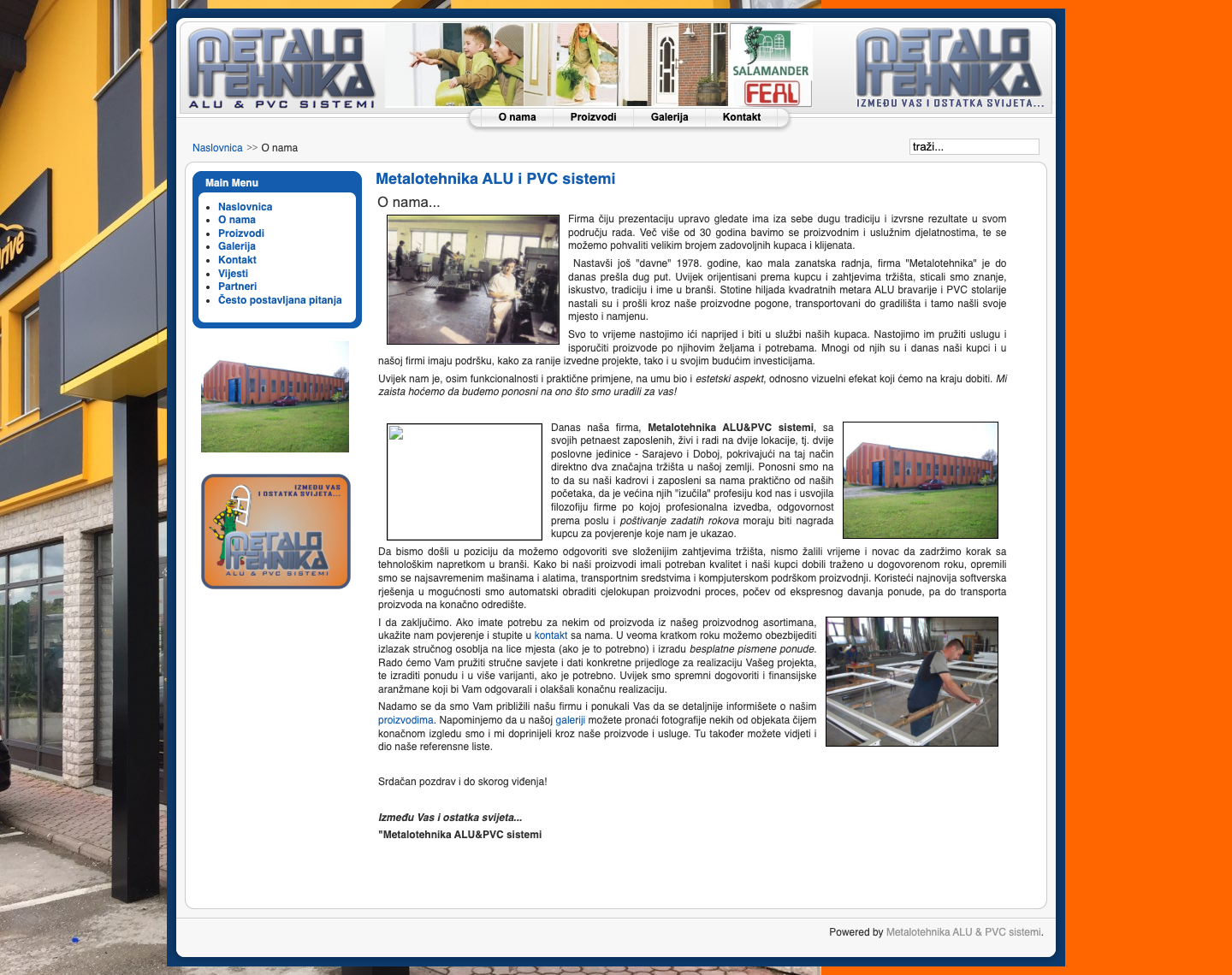 Metalotehnika ALU i PVC sistemi - projekti