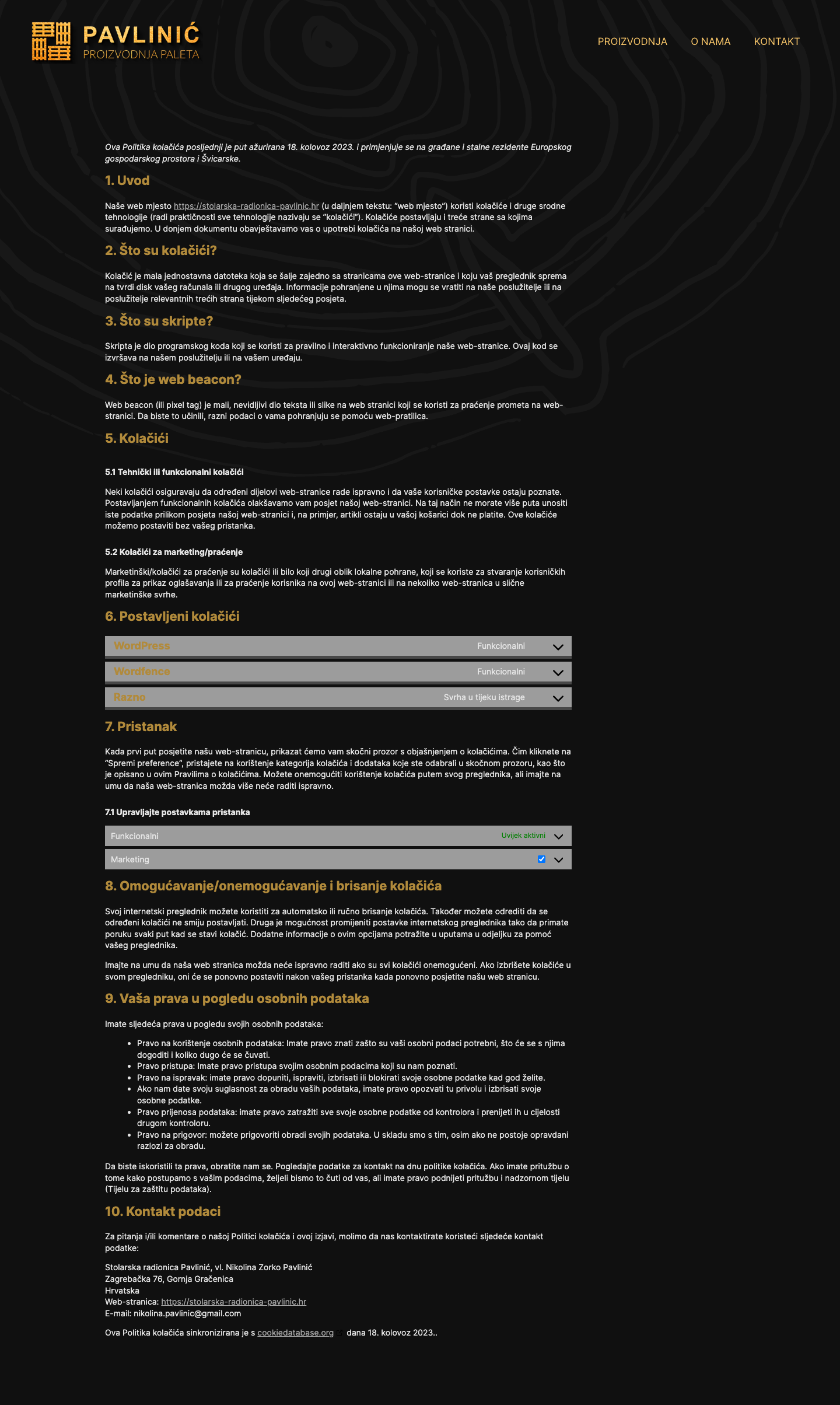 STOLARSKA RADIONICA PAVLINIĆ - projekti