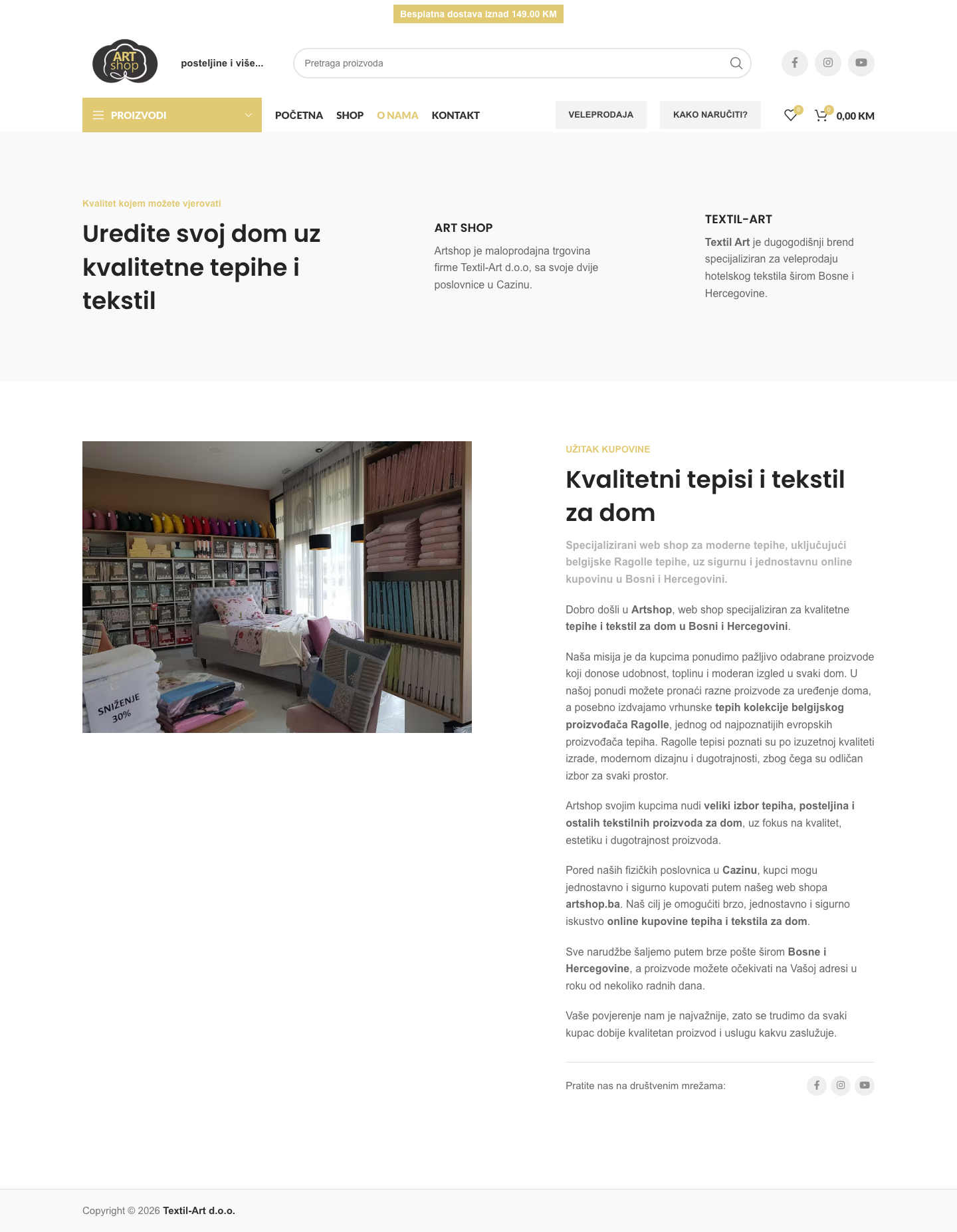 Art shop posteljine & vise - projekti