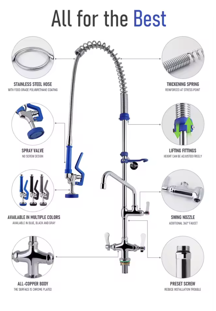 Rubinetto professionale ELITE EDITION PRO2189 cromato per cucine di lavaggio