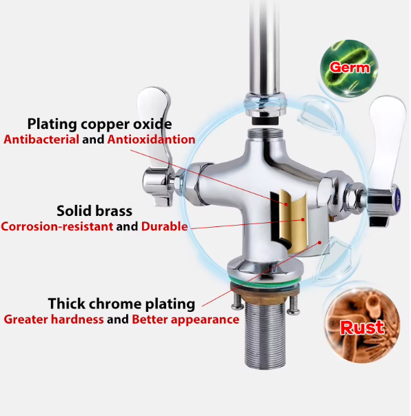 Struttura del rubinetto ELITE EDITION PRO2189 con corpo metallico cromato e filettatura
