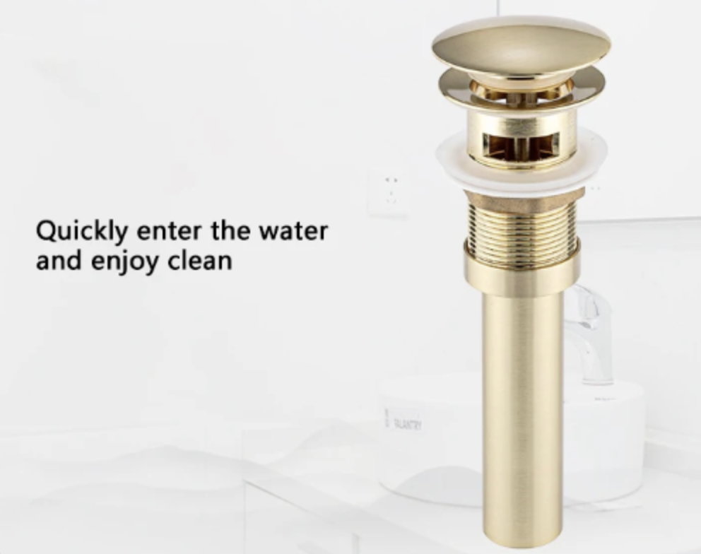 ELITE EDITION BSD1046 - piletta click clack oro, scarico lavabo oro spazzolato