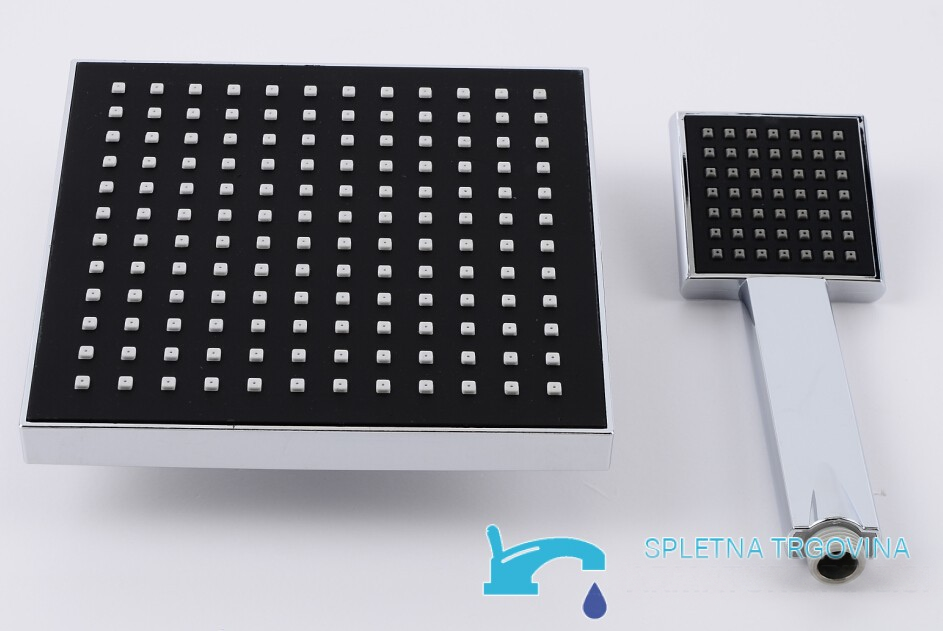 Sistema doccia da incasso EYN PT77075 con LED, getti multipli e più finiture, tra cui cromo e nero