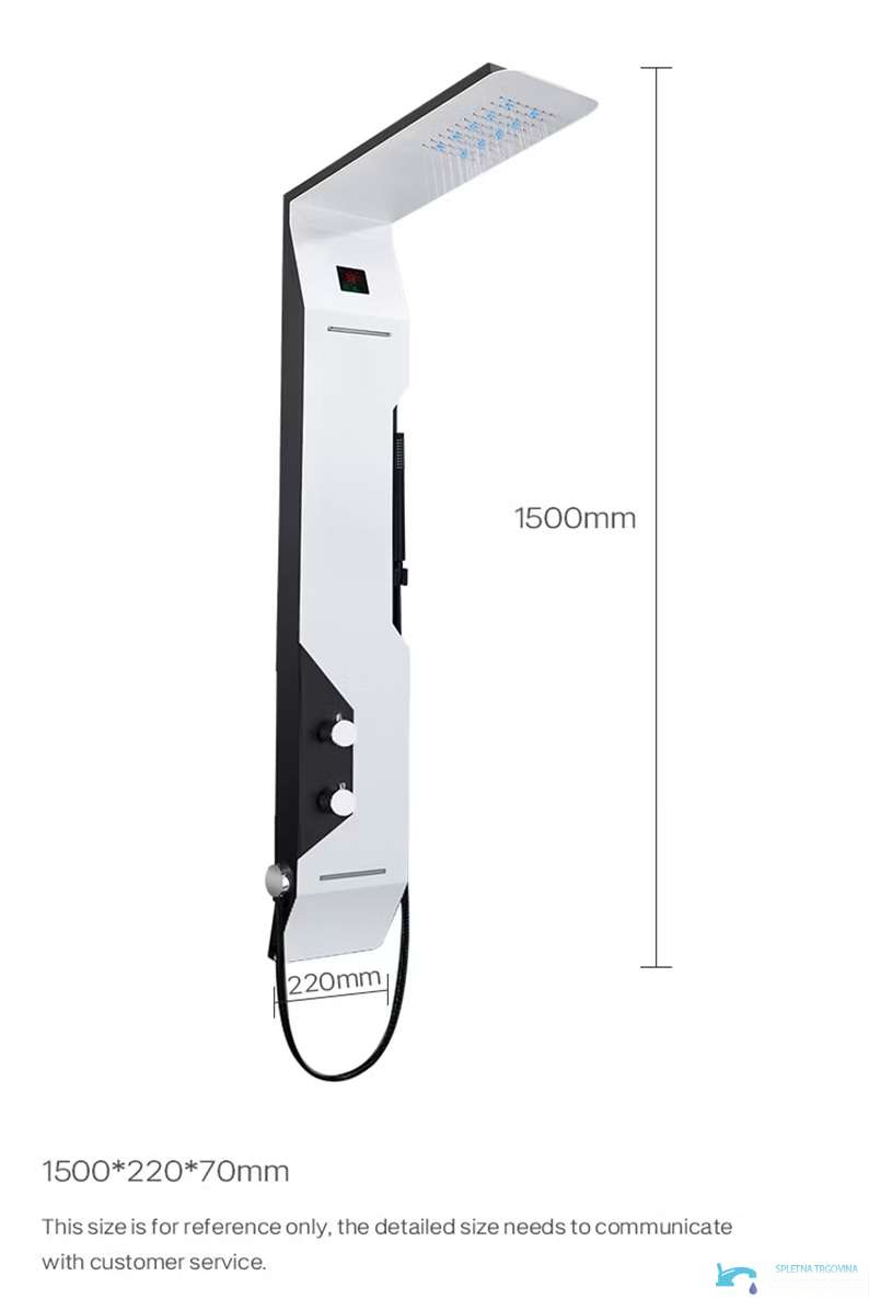 Dimensioni del pannello doccia a parete BSP1412 da 150 per 22 cm