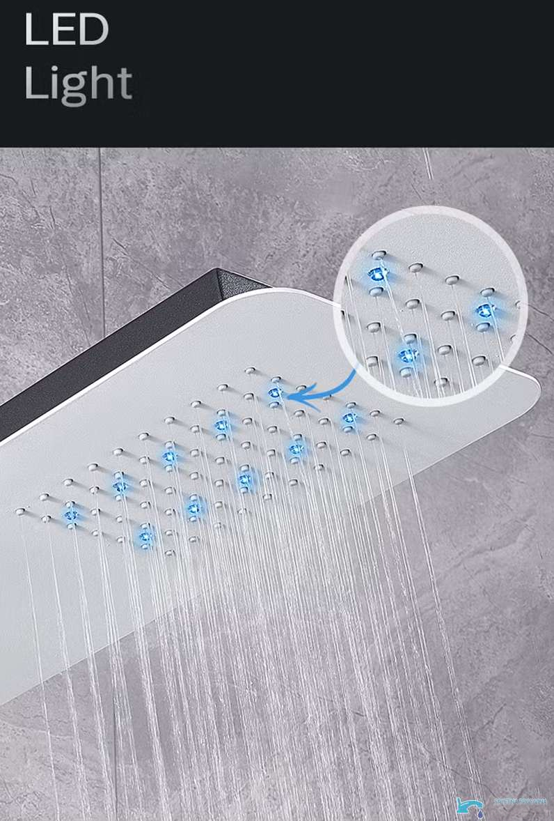Soffione del pannello doccia BSP1412 con getto a pioggia e illuminazione a LED