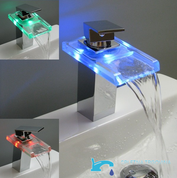 Rubinetto da bagno EYN xl8002 con cascata LED blu, verde e rossa