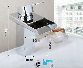 Rubinetto per lavabo EYN-MF97 cromato con dimensioni di installazione