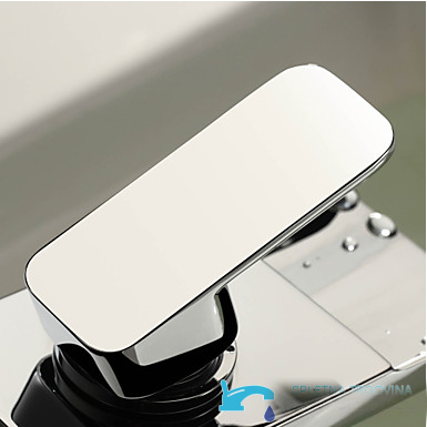 Rubinetto per lavabo EYN-MF97 con LED, bocca a cascata e finiture in cromo e argento
