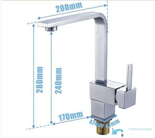 Quote tecniche del rubinetto per lavabo EYN0113 con altezza e sporgenza