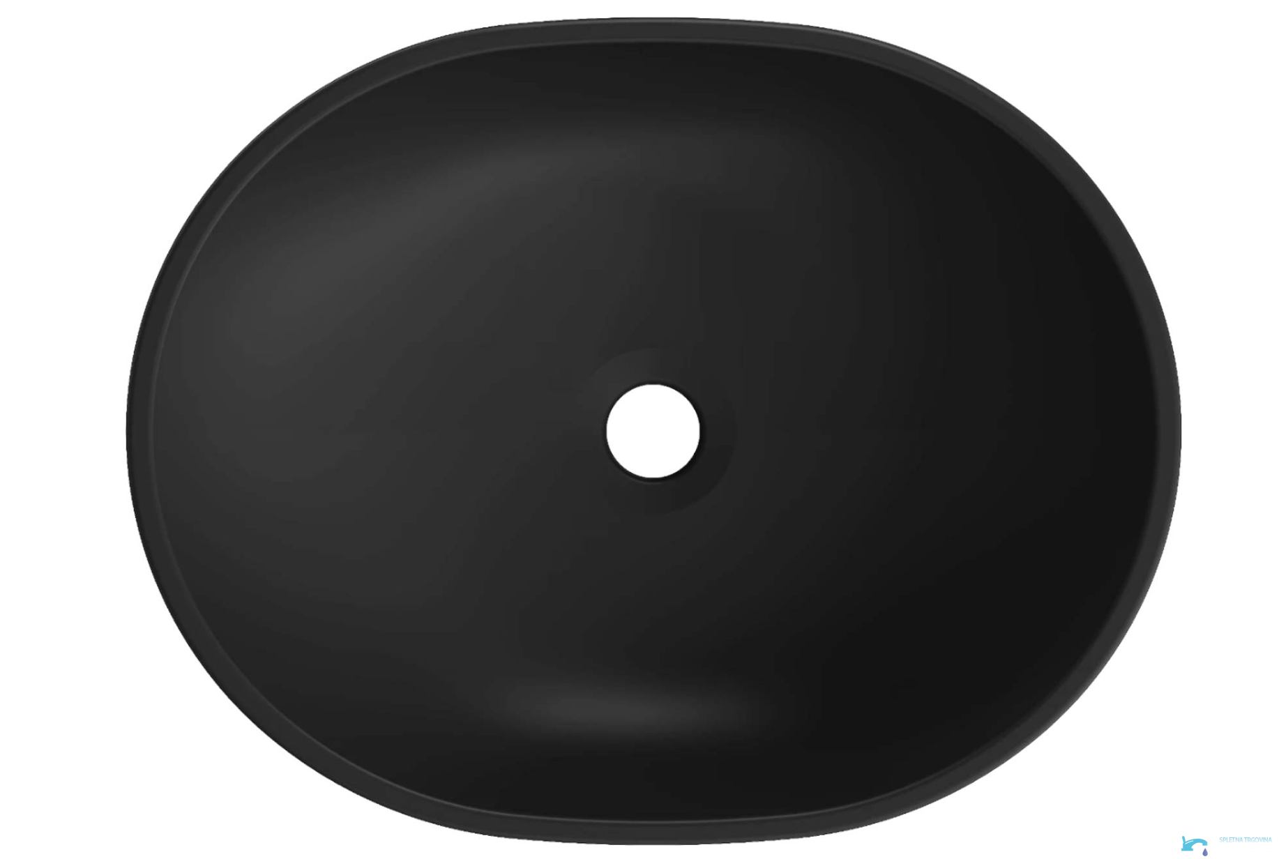 GU1798 - lavabo da appoggio nero opaco, lavabo ovale