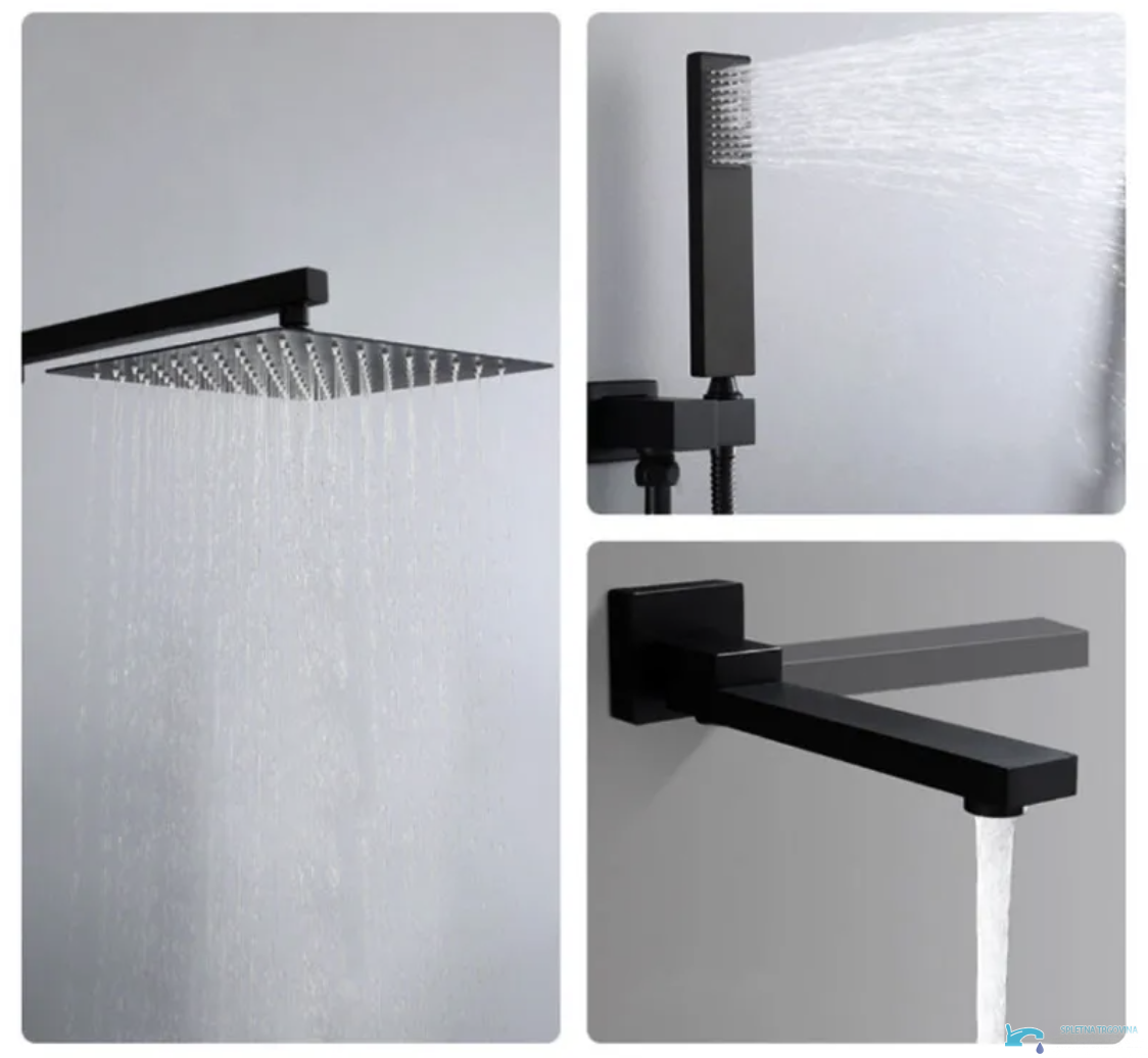 Pannello doccia da incasso EYN PT04042 in ottone con LED, getti multipli e più finiture