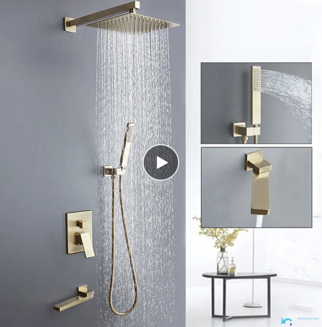 Pannello doccia da incasso EYN PT04042 in ottone con LED, getti multipli e più finiture