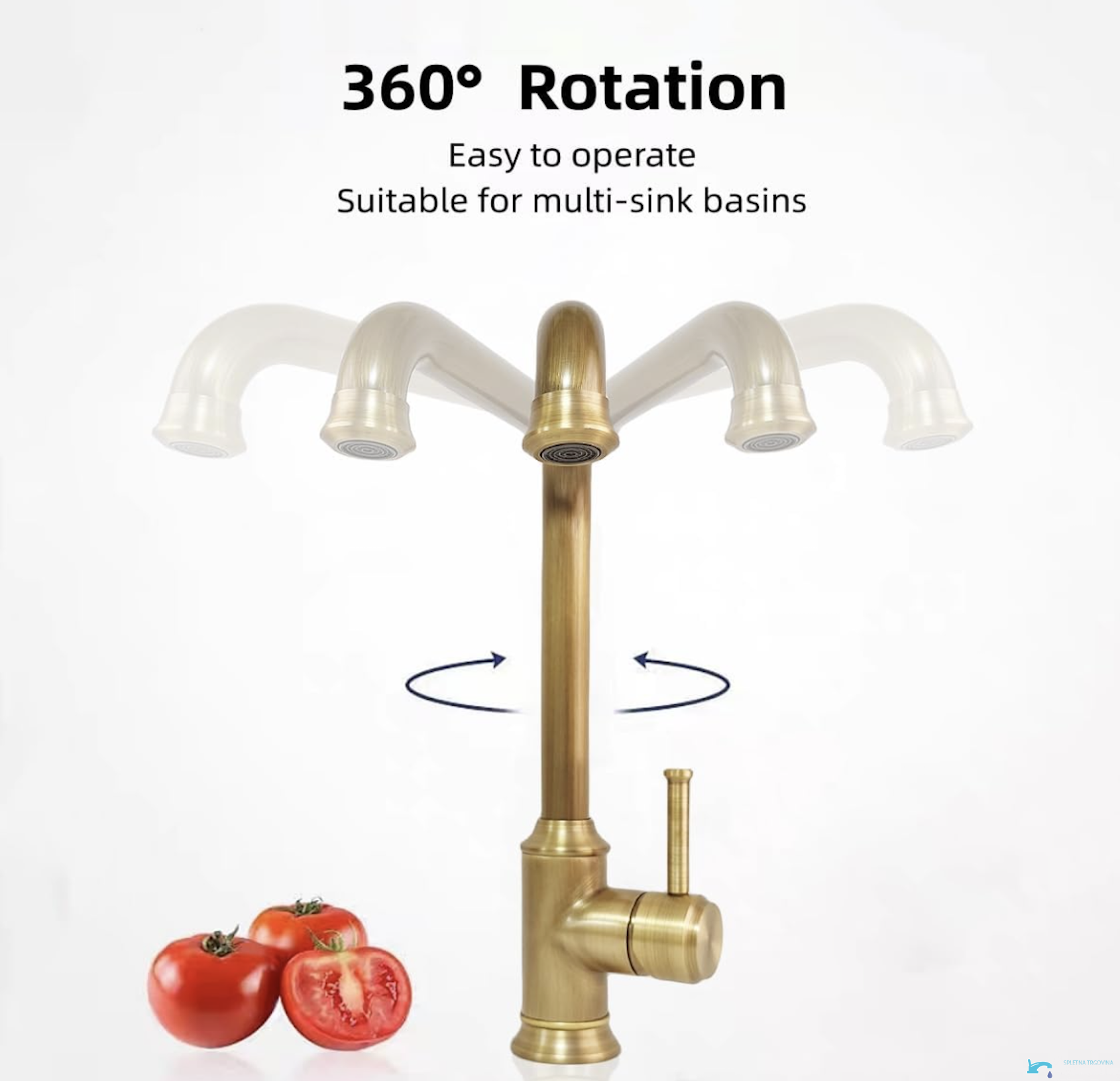 Rubinetto per lavabo AQ1829 con bocca girevole a 360 gradi