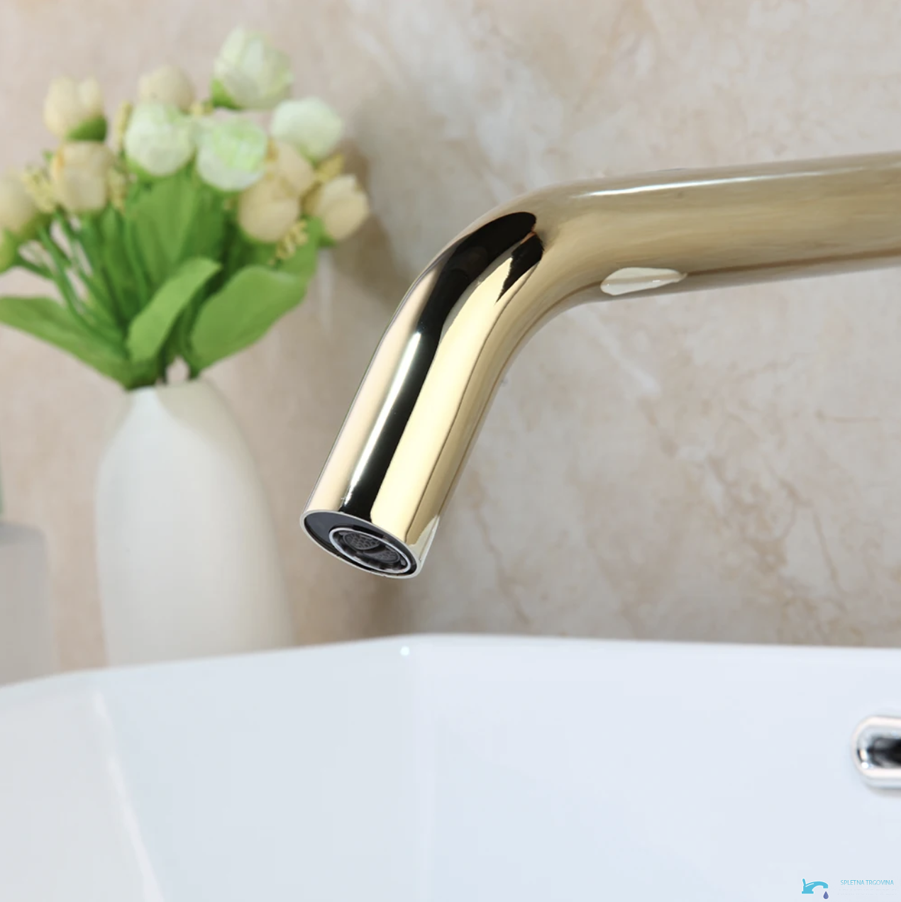 Sensore inferiore e aeratore del rubinetto da bagno BWS1254 in finitura oro
