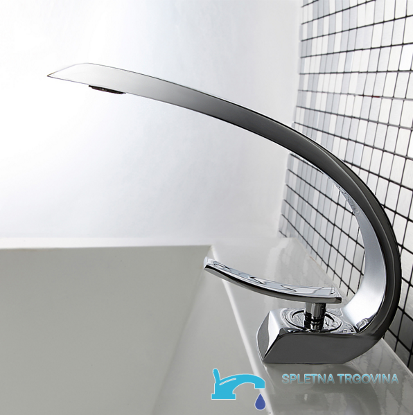 Rubinetto per lavabo KA72932 con bocca arcuata e finitura cromata
