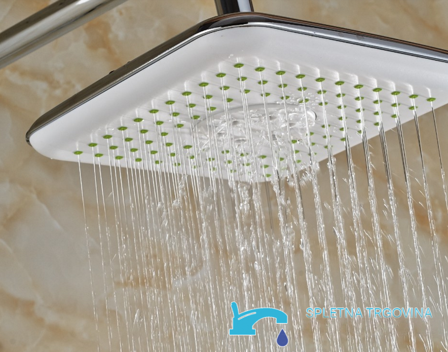 pannello doccia NT96245 - soffione doccia rettangolare, soffione a pioggia cromato
