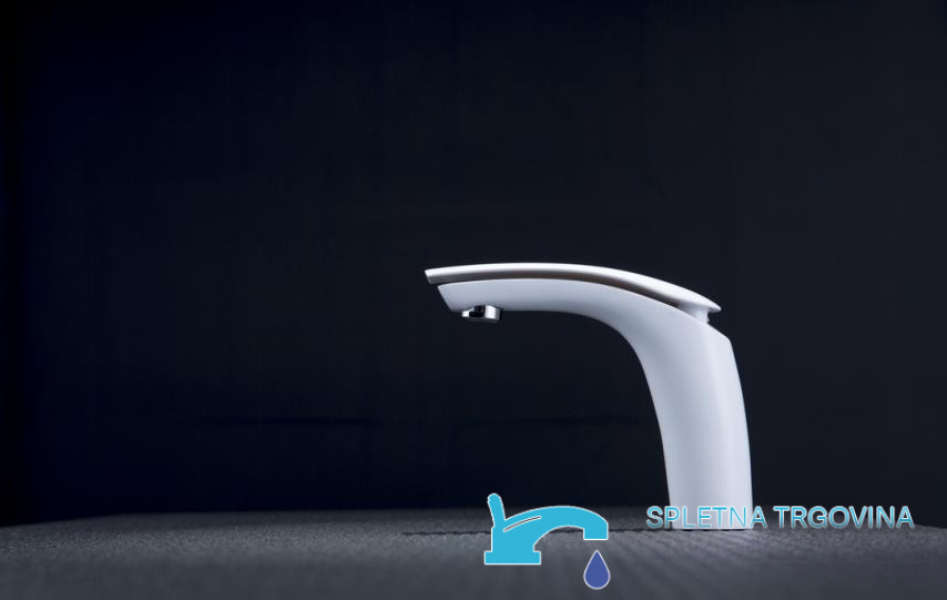 Profilo del miscelatore per lavabo KAB6116 bianco opaco con aeratore cromato