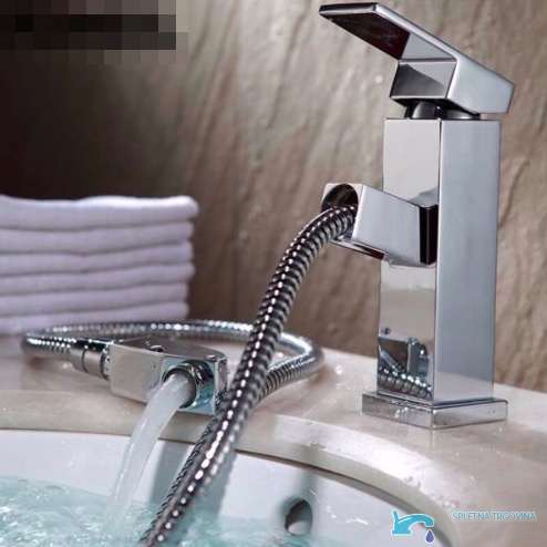 Rubinetto da bagno da piano EYN woo-3059 con doccetta estraibile e LED, disponibile in più finiture