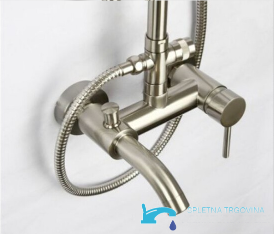 sistema doccia NSN07693 - sistema doccia nichel spazzolato, miscelatore doccia esterno