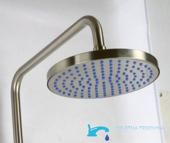 Soffione a pioggia del sistema doccia EYN NSN07693 con dettagli blu e bianchi