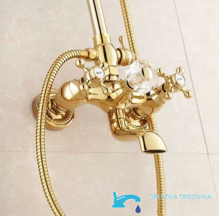 Pannello doccia a parete EYN NTG87262 in ottone, in più finiture cromatiche tra cui oro e bianco