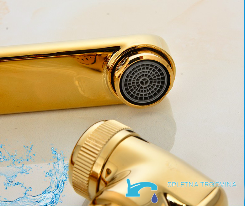 Rubinetto da bagno da piano EYN KZI1623 con doccetta estraibile LED, in più finiture come oro e cromo