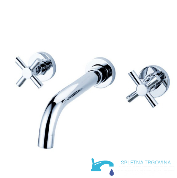 Rubinetto a parete per lavabo EYN SU0167 con LED, disponibile in più finiture