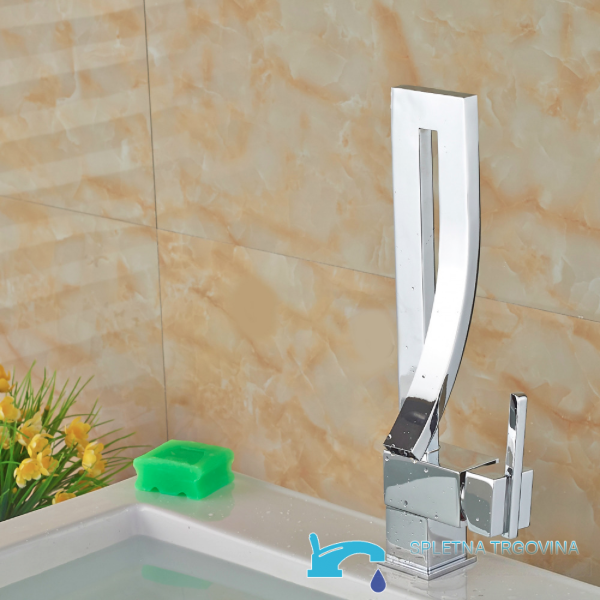 KA5711 - miscelatore lavabo cromato, rubinetto lavabo a cascata