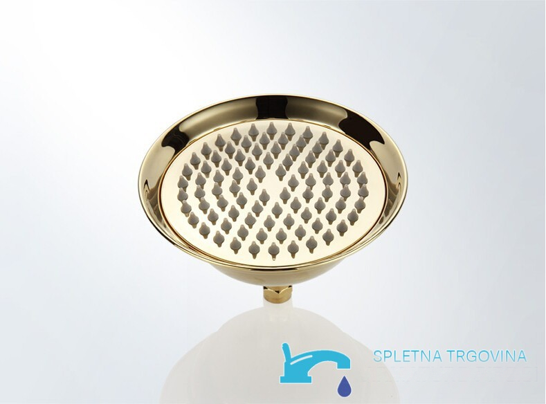 Soffione rotondo dorato del pannello doccia woo-1872 con ugelli grigi