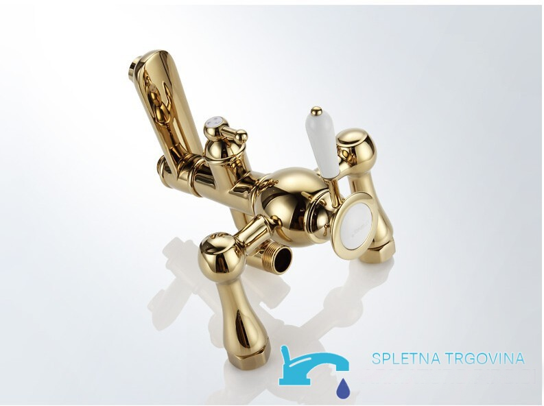 pannello doccia woo-1872 - pannello doccia oro, miscelatore doccia classico