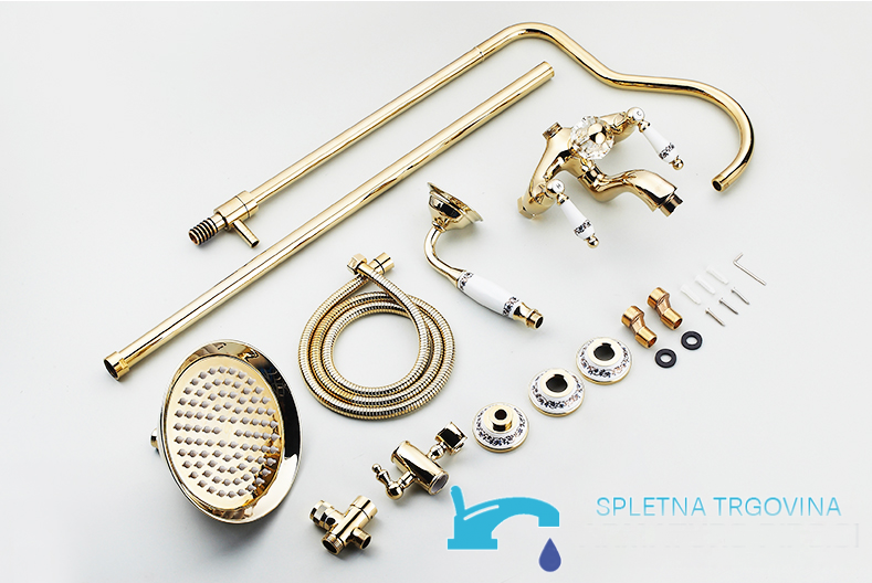 Componenti del pannello doccia NTG40422 con rubinetto, soffione, doccetta e flessibile