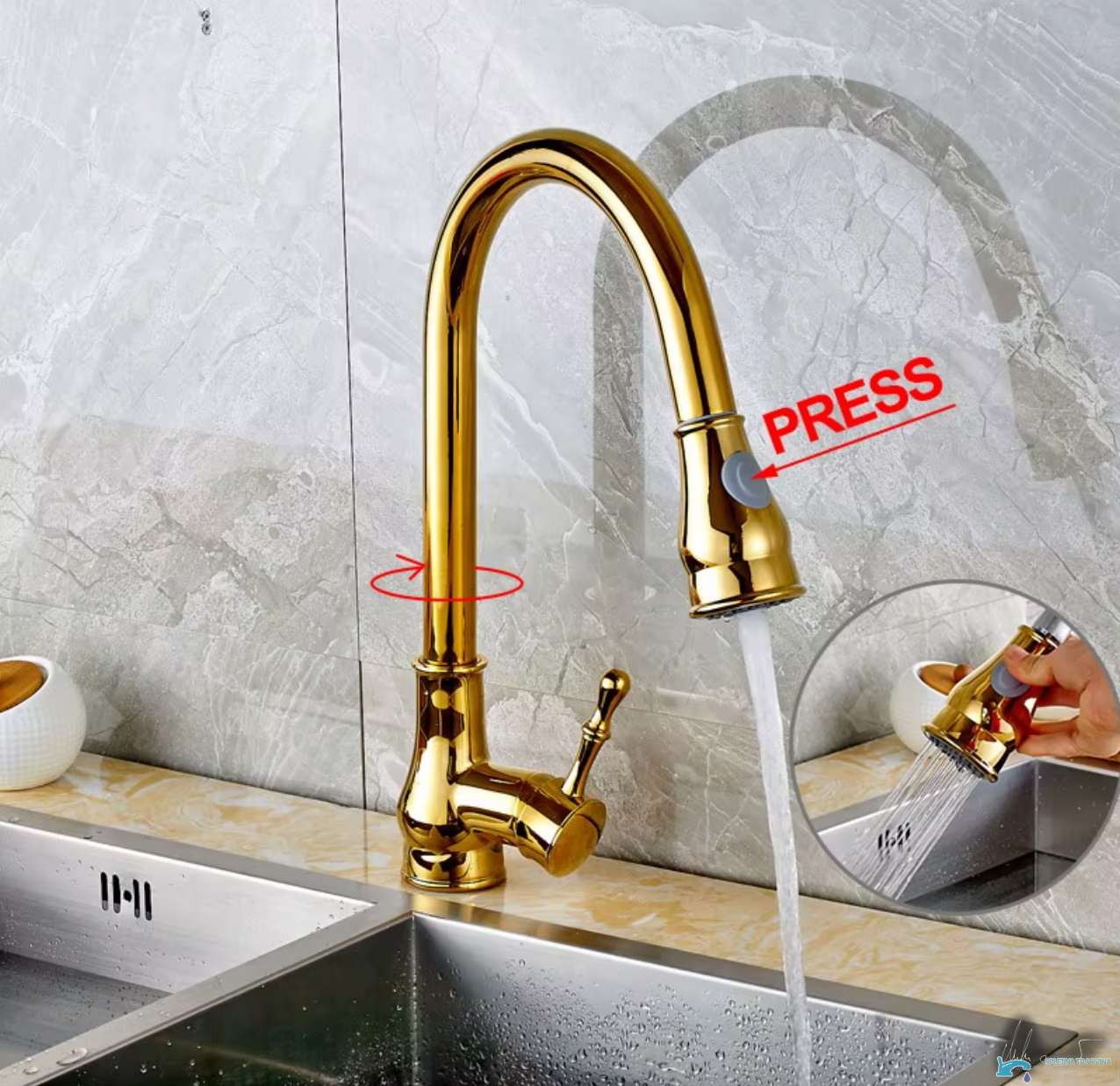 Miscelatore da cucina KZI5176 con bocca girevole e due tipi di getto