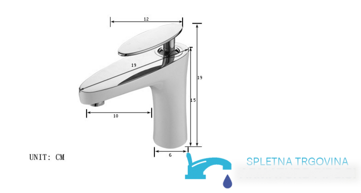 Dimensioni del rubinetto da bagno monoleva KP2353