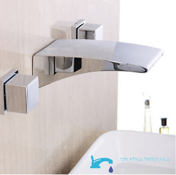 SU9338 - rubinetto lavabo a parete, rubinetto lavabo cromato