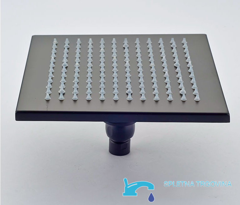 Soffione nero opaco PT50089 con raccordo centrale orientabile