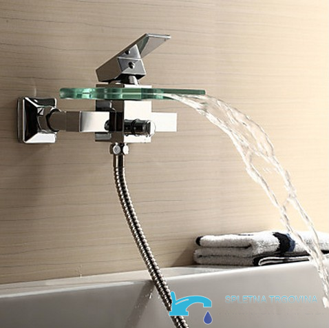 SK9024 - miscelatore vasca in vetro, rubinetto a cascata per vasca