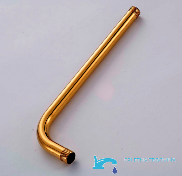 Braccio doccia curvo a parete PT86947 con finitura oro lucido