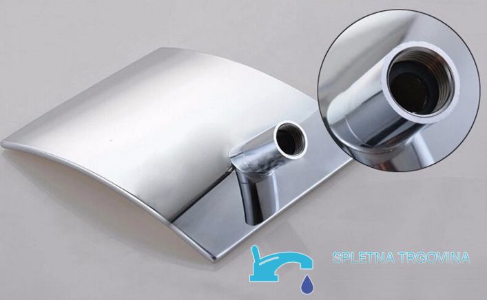 Sistema doccia da incasso EYN PT61219 con erogazione a cascata, disponibile in più finiture tra cui cromo e grigio