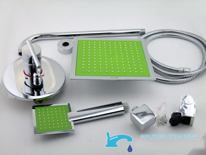 Set pannello doccia da incasso PT86722 con soffione, doccetta, flessibile, braccio e miscelatore