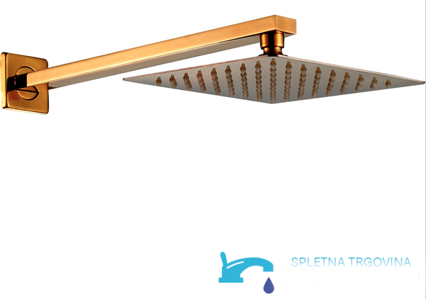 Soffione quadrato oro e argento del sistema doccia PT23491