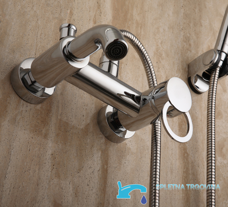 Miscelatore per vasca a parete EYN SK2264 in ottone con LED, bocca a cascata e più finiture cromatiche