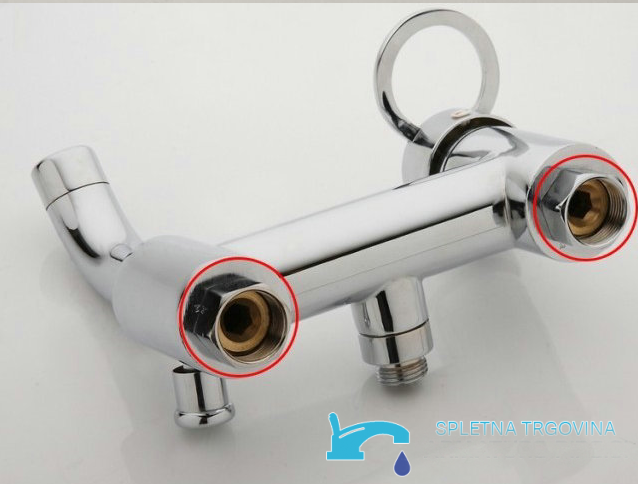 Miscelatore per vasca a parete EYN SK2264 in ottone con LED, bocca a cascata e più finiture cromatiche
