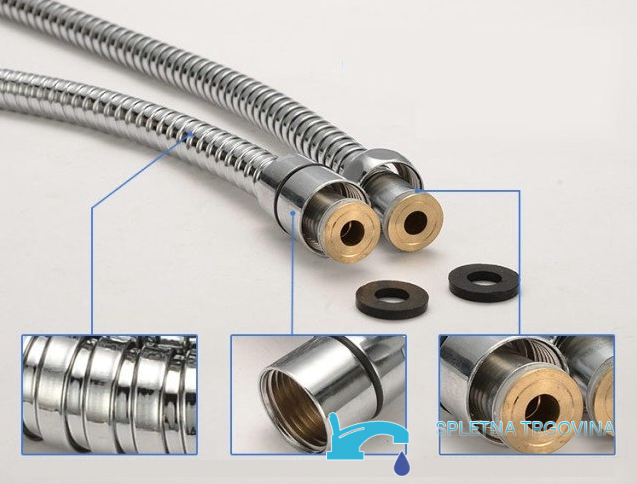 Flessibile metallico con raccordi e guarnizioni per il miscelatore vasca EYN SK2264