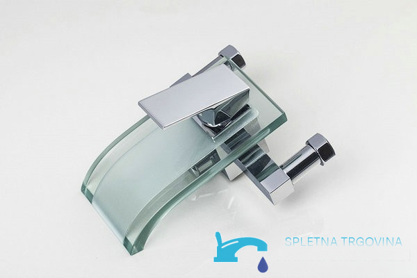 Miscelatore per vasca a parete EYN SK0264 in ottone e vetro temperato con bocca a cascata, in più finiture