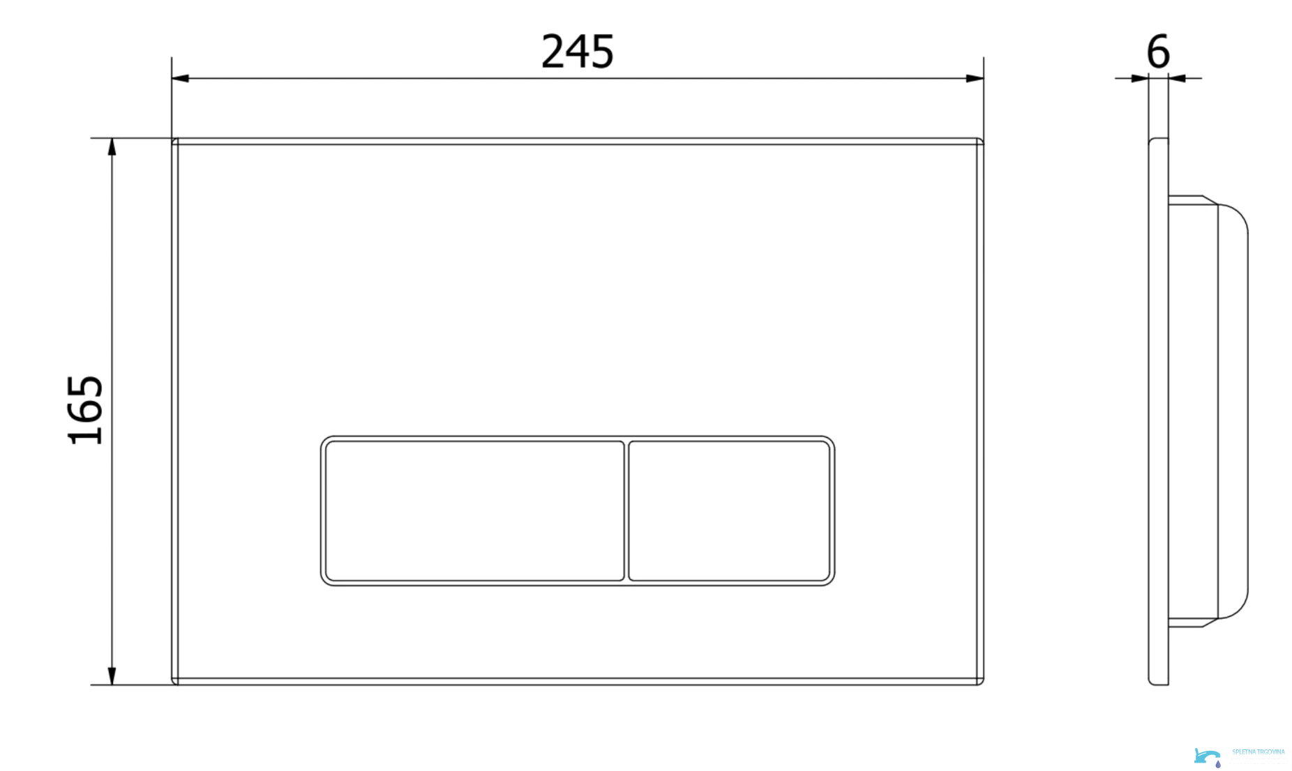BW1737 - misure placca di comando, placca di scarico BW1737